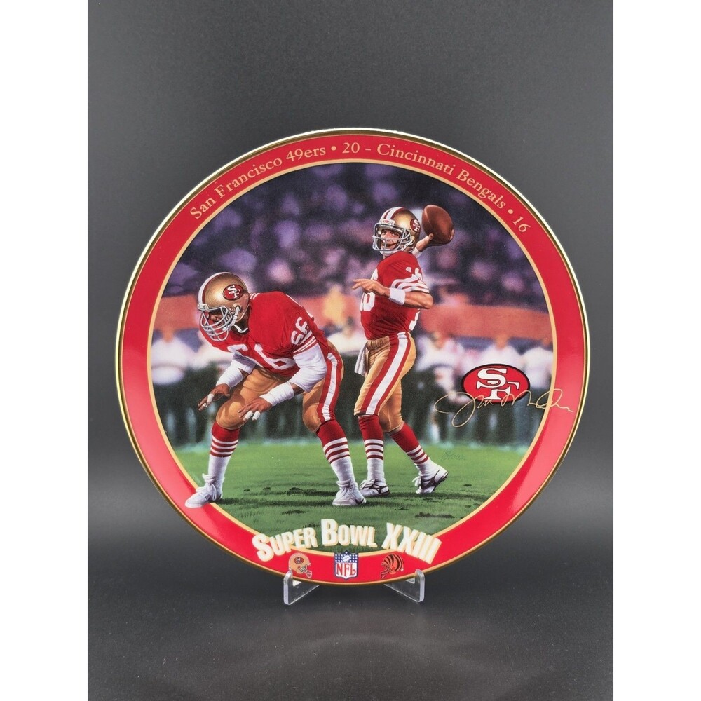 Bradford Exchange Joe Montana "The King of Comebacks" 49ers Plate with COA